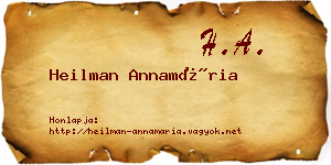 Heilman Annamária névjegykártya