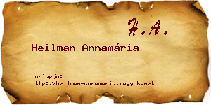 Heilman Annamária névjegykártya